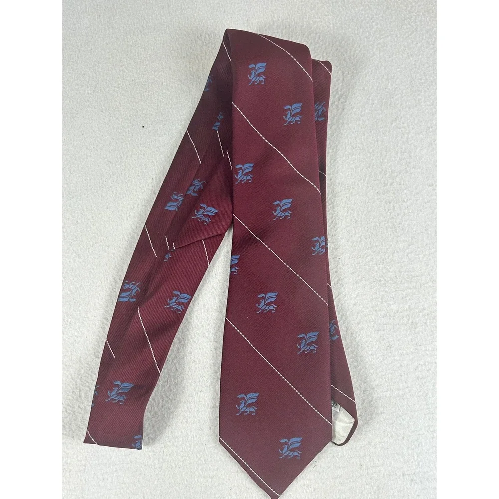 Michael Bruce Creation Necktie Mens OS Burgundy Griffin Crest Preppy
